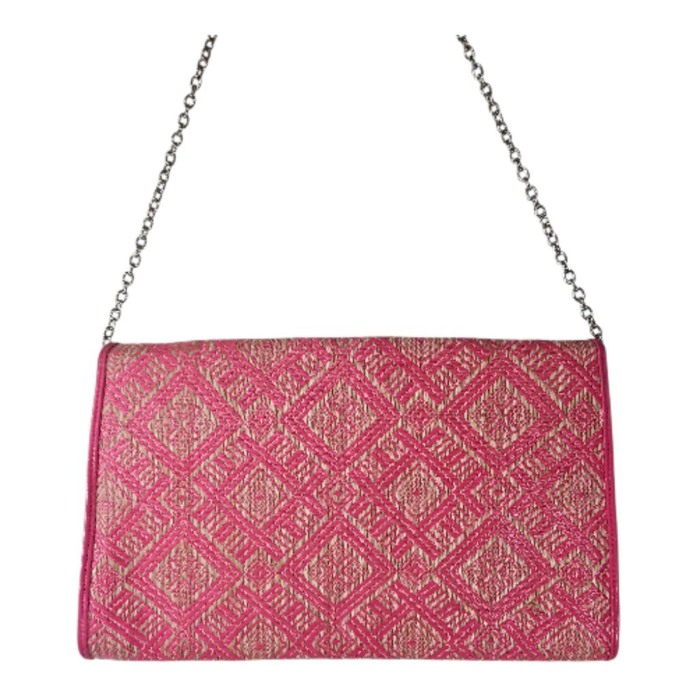 The Many Moods Of Poppie Jones Pink Rattan Chain Strap Purse or Clutch - Picture 4 of 9